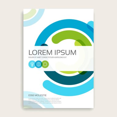 Çok renkli semirings ile yıllık rapor broşür tasarım kapak