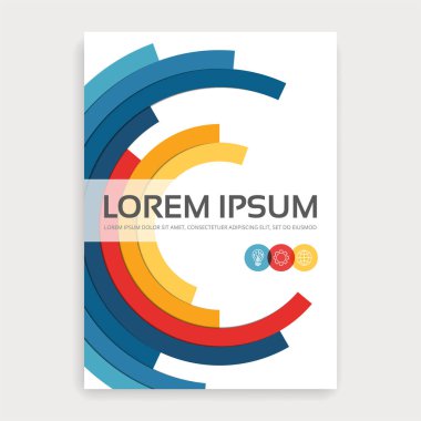 Çok renkli semirings ile yıllık rapor broşür tasarım kapak.