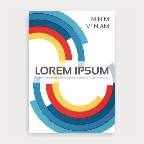 Informe anual folleto diseño cubierta con semirings multicolores . — Vector de stock