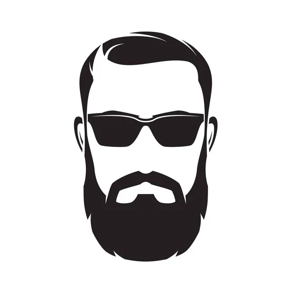 Bärtige Männer Gesicht, Hipster-Charakter. Vektorillustration. — Stockvektor