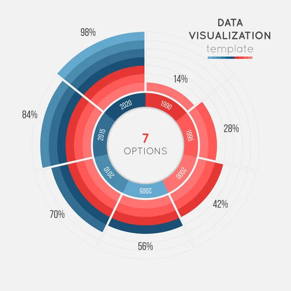 Vektör daire grafik Infographic şablonu veri görselleştirme için — Stok Vektör