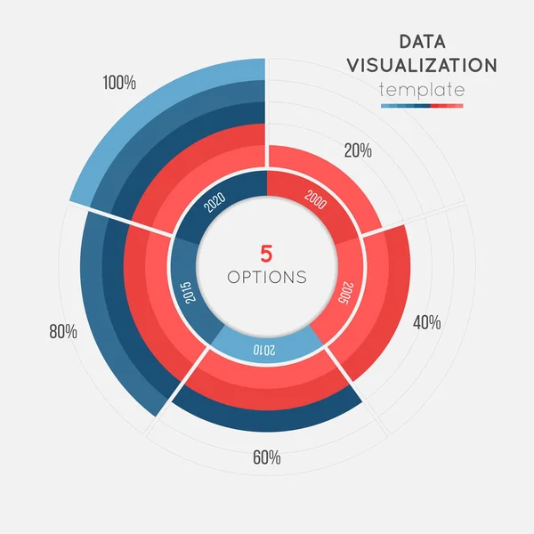 Vektorkreisdiagramm-Infografik-Vorlage für Datenvisualisierung — Stockvektor