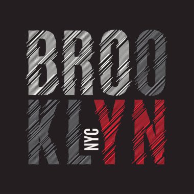Brooklyn New York tee baskı. T-shirt tasarım grafik damga etiket