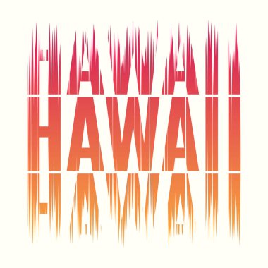 Hawaii tee baskı. T-shirt tasarım grafik etiket tipografi damga
