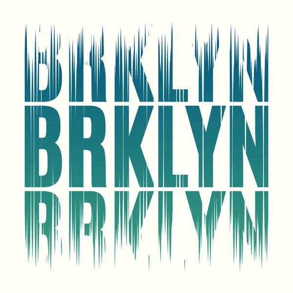 Brooklyn New York tee baskı. T-shirt tasarım grafik damga etiket — Stok Vektör