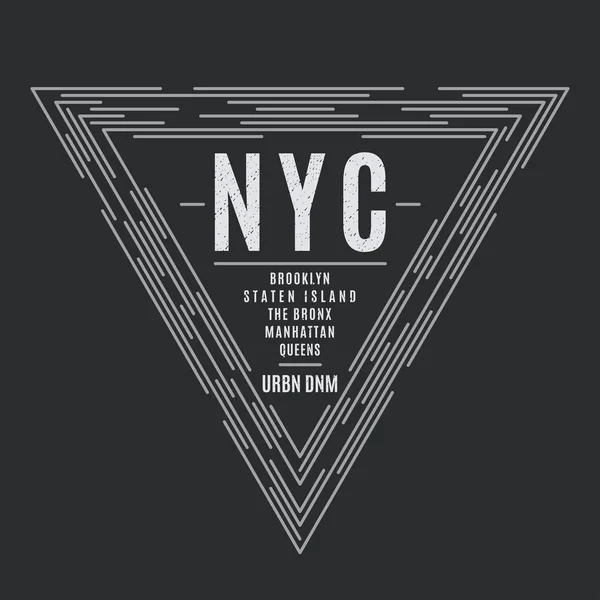 New York tee ile kasaba adları yazdırma. — Stok Vektör