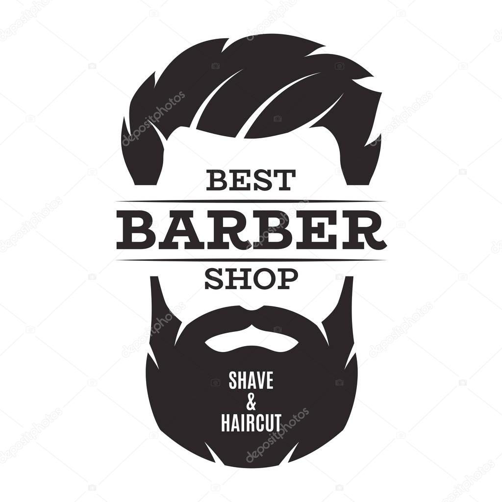 Barber shop isolated vintage label badge emblem. Vector illustration.