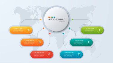 6 seçenekli sunum işi bilgi şablonu.