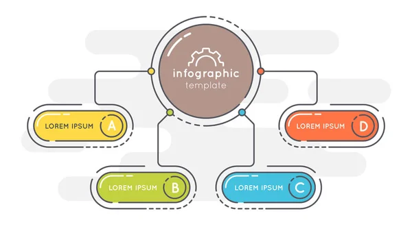 Flat style 4 options presentation infographic template. — Stock Vector