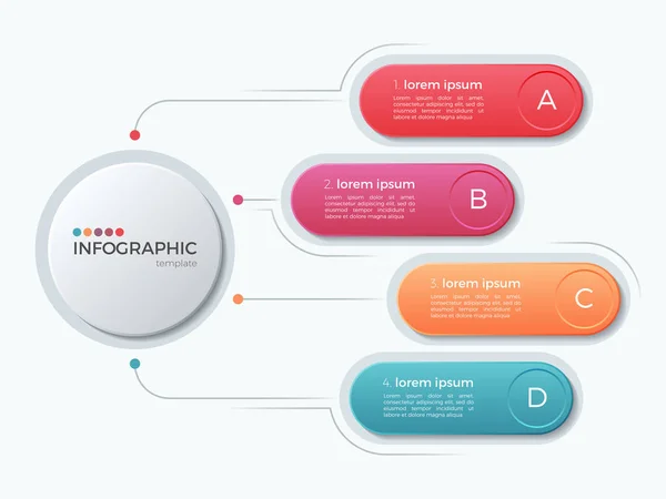 Presentazione business infografica modello con 4 opzioni. — Vettoriale Stock