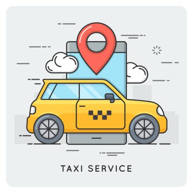 Taksi hizmeti. İnce çizgi kavramı.