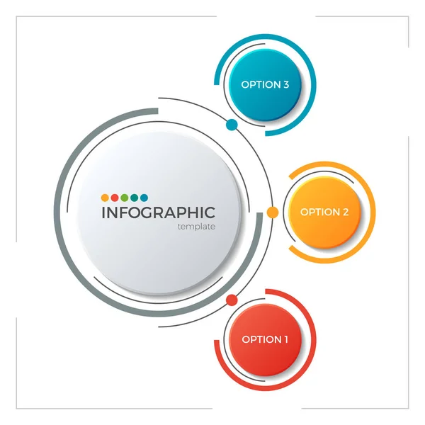 Plantilla infográfica de diagrama circular con 3 opciones — Vector de stock