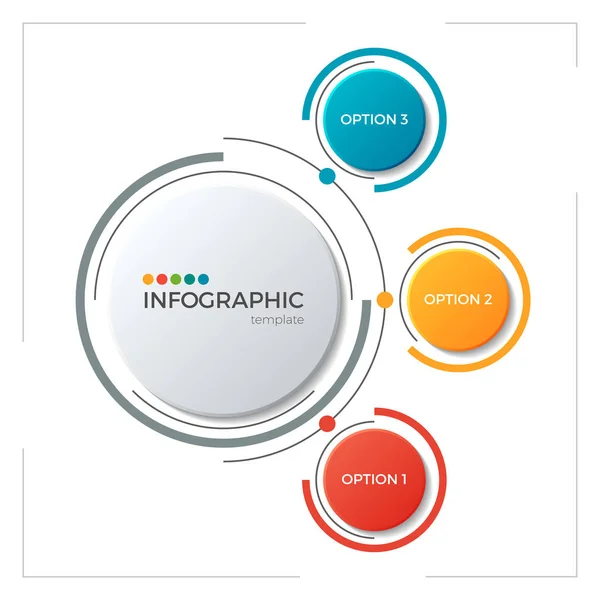 Circle chart infographic template with 3 options — Stock Vector