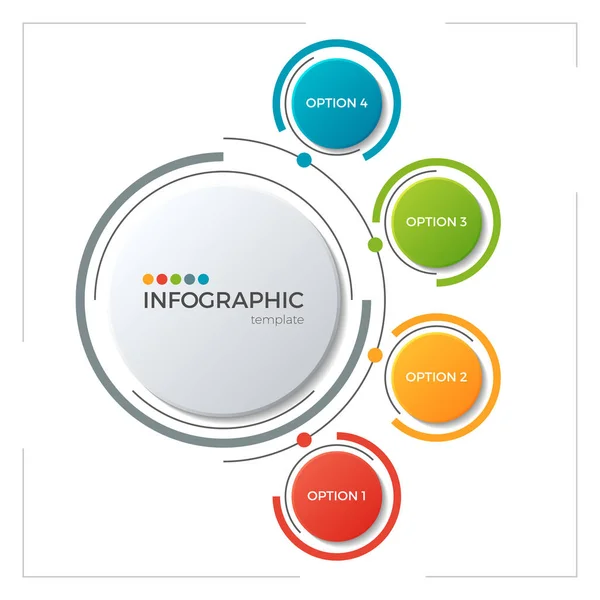 Modello infografico di diagramma circolare con 5 opzioni — Vettoriale Stock