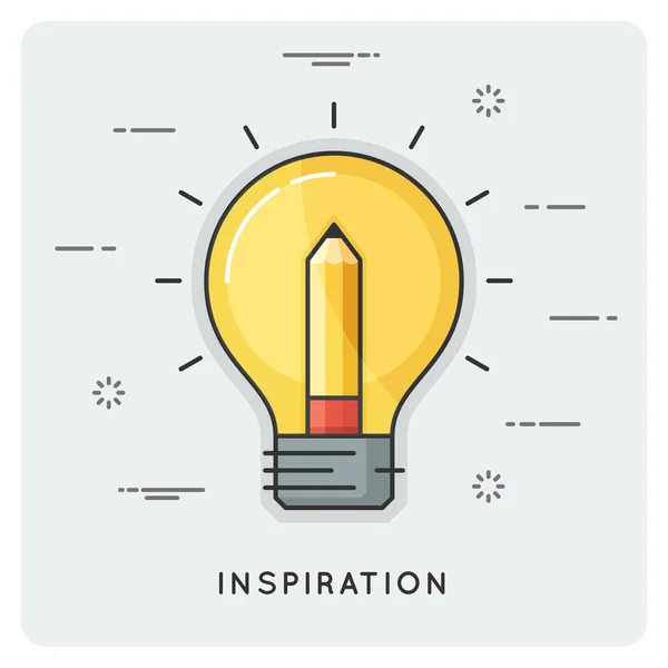 Idea e inspiración. Concepto de línea delgada . — Vector de stock