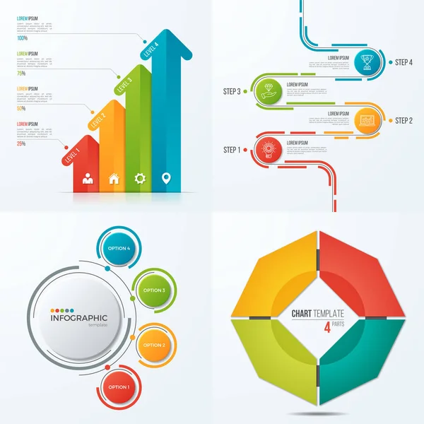 Συλλογή από vector πρότυπα για τα γραφήματα με 4 επιλογές — Διανυσματικό Αρχείο