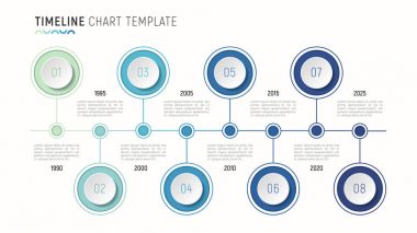 Zaman çizelgesi grafik Infographic şablonu veri görselleştirme için. 8 st