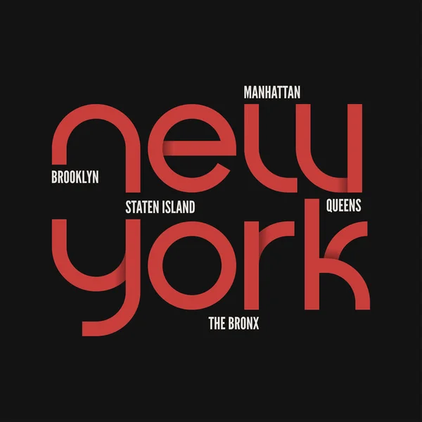 New York City. T-Shirt und Bekleidungsvektordesign. — Stockvektor