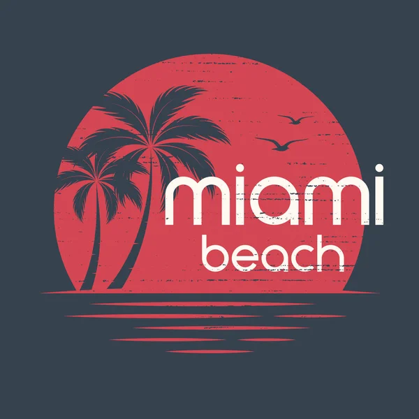 Miami Sonnenuntergang. T-Shirt- und Bekleidungsvektordesign, Druck, Typografie — Stockvektor