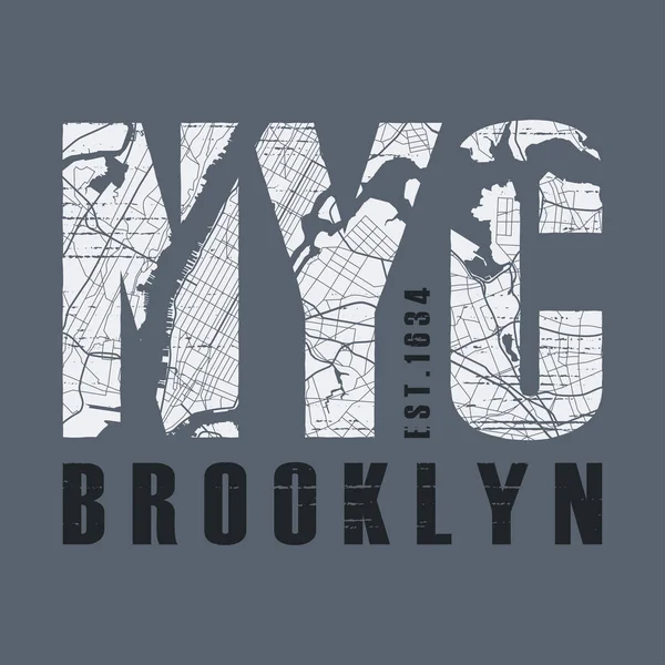 新しい怒らせるブルックリン t シャツとアパレルのベクトルのデザイン、印刷、タイプミス — ストックベクタ