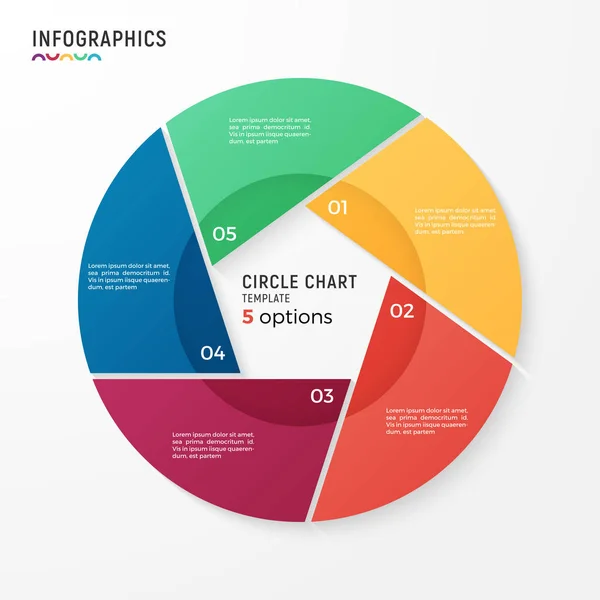 Vector circle chart infographic template for data visualization. — Stock Vector