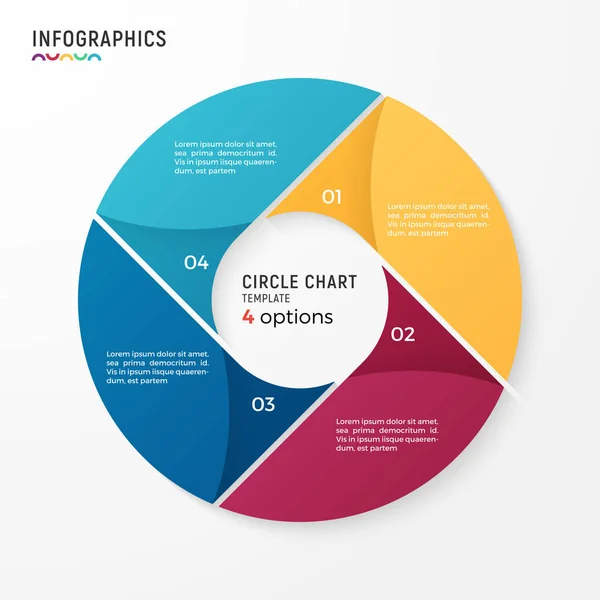 Plantilla infográfica de gráfico de círculo vectorial para visualización de datos . — Vector de stock