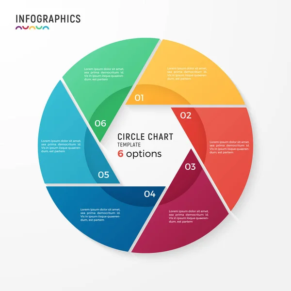 Modèle d'infographie de diagramme à cercle vectoriel pour la visualisation des données . — Image vectorielle