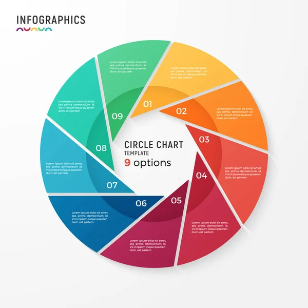 Modèle d'infographie de diagramme à cercle vectoriel pour la visualisation des données . — Image vectorielle