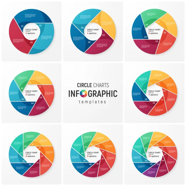 Modèles d'infographie de diagramme à cercle vectoriel pour la visualisation des données — Image vectorielle