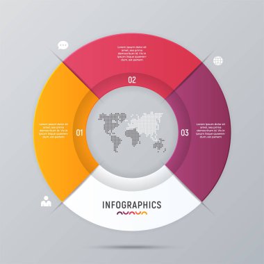 Vektör daire grafik Infographic şablonu sunumlar, şeytan için