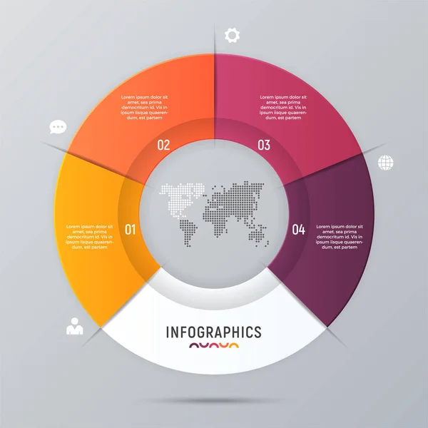 Vector circle chart infographic template for presentations, adve — Stock Vector