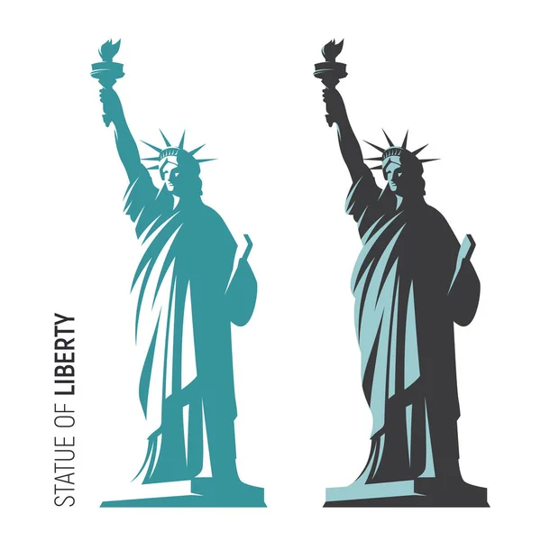 Vector illustration of the Statue of Liberty in New York City. S — Stock Vector