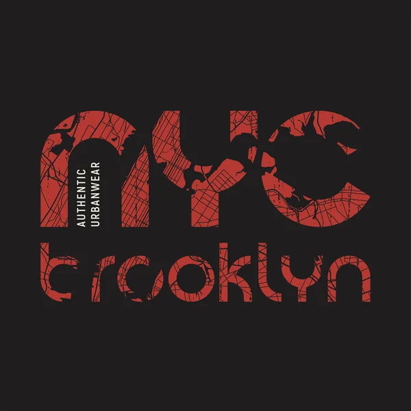 Nueva York Brooklyn camiseta y vectores de ropa de diseño, impresión, error tipográfico — Vector de stock
