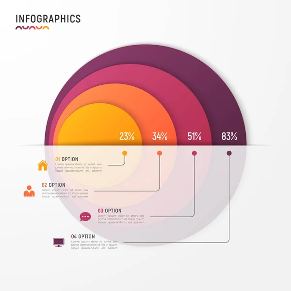 Vector cirkel infographic grafieksjabloon voor presentaties, adve — Stockvector