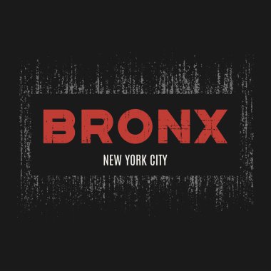 Bronx t-shirt ve konfeksiyon grunge etkisi ile tasarım ve dokulu