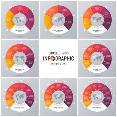 Vektör daire grafik Infographic şablonları için sunumlar, adv