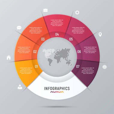 Vektör daire grafik Infographic şablonu sunumlar, şeytan için