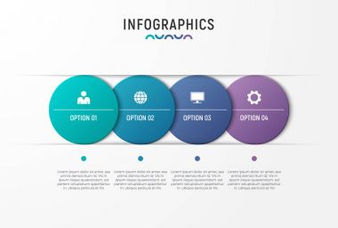 Vektör Infographic grafik tasarımı ile kesişen daire sha