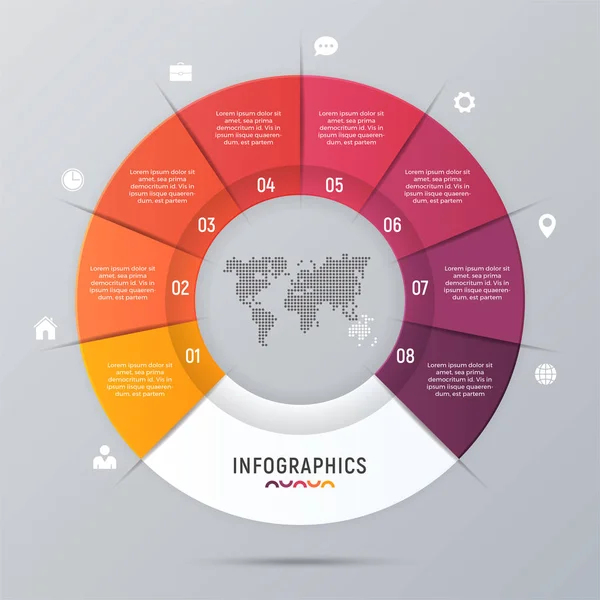 Vector cirkel infographic grafieksjabloon voor presentaties, adve — Stockvector