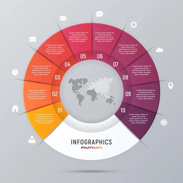 Modèle d'infographie de diagramme de cercle vectoriel pour les présentations, adve — Image vectorielle