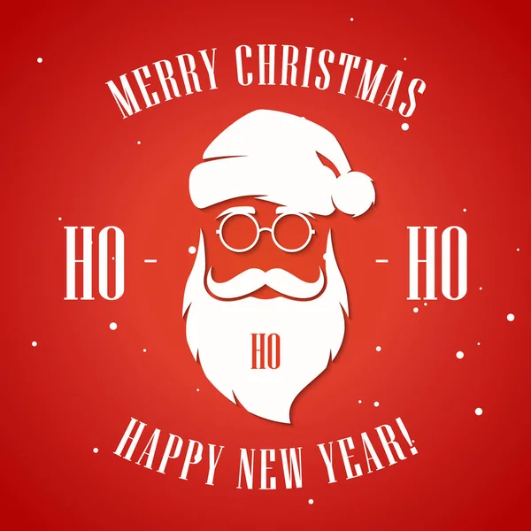 Merry Christmas and Happy New Year greeting card with hipster st