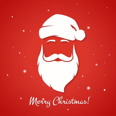 Neşeli Noel tebrik kartı ile Noel Baba siluet.