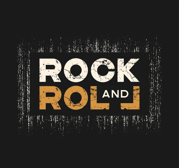 Rock and roll t-shirt ve konfeksiyon tasarım grunge efektli ve