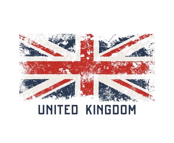 Reino Unido camiseta y ropa de diseño con efecto grunge . — Vector de stock