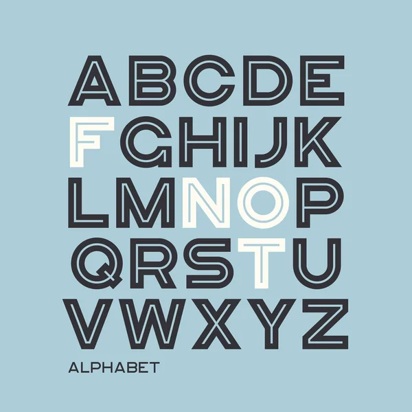 Zware schreefloos lettertype ontwerp. Vector alfabet, letters, lettertype — Stockvector