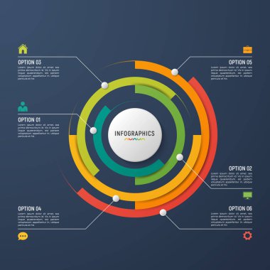 Vektör daire grafik Infographic şablonu veri görselleştirme için.