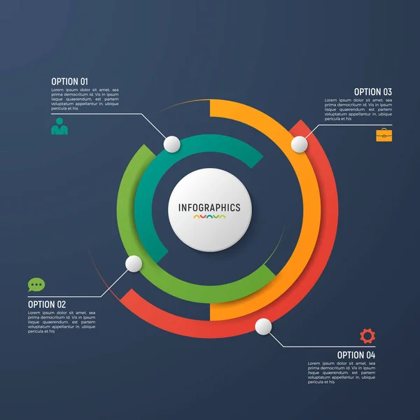 Vector cirkel infographic grafieksjabloon voor data visualisatie. — Stockvector
