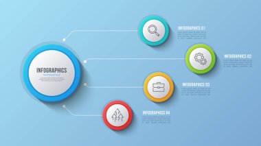 Vektör 4 seçenekleri Infographic tasarım, yapı grafik, presentati