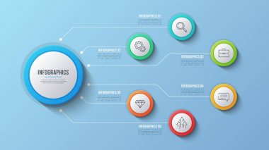 Vektör 6 seçeneği Infographic tasarım, yapı grafik, presentati