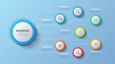 Vektör 7 seçenekleri Infographic tasarım, yapı grafik, presentati